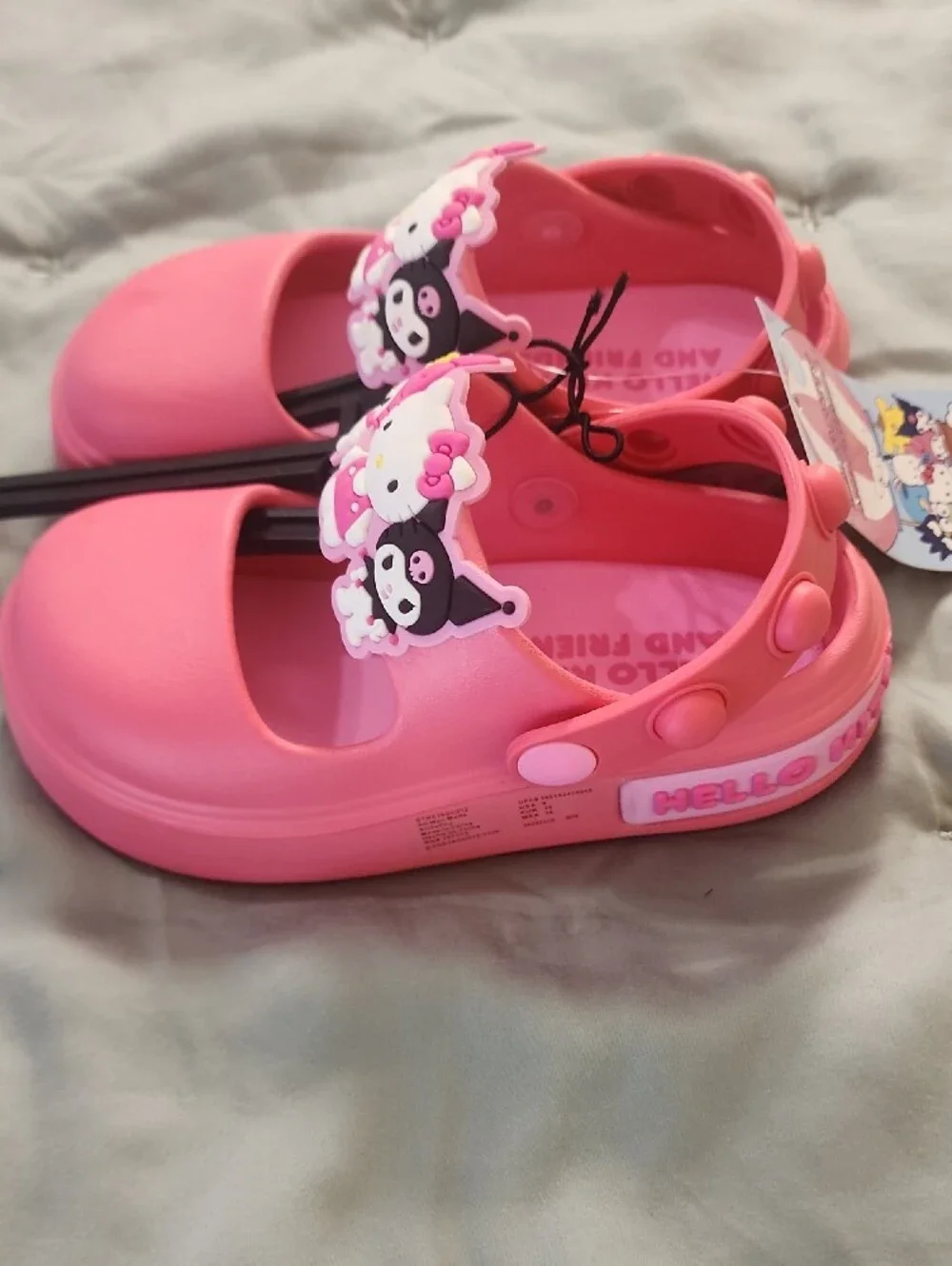 Hello Kitty Bright Pink Kids Clog Sandals with Character Charms